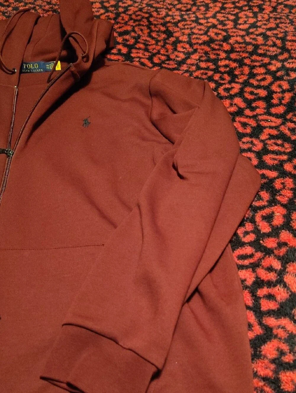 Ralph Lauren Men's Burgundy Full-Zip Hoodie